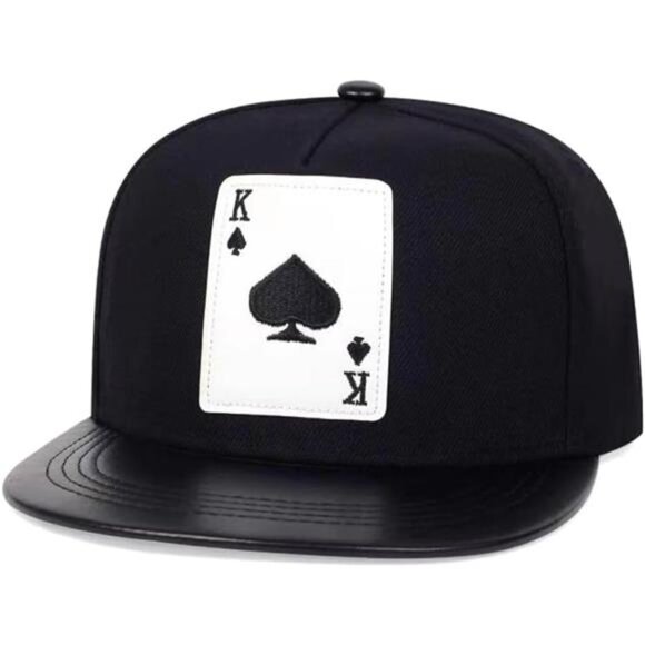 Snapback Hat for Men Women Poker K Black - Picture 1 of 3